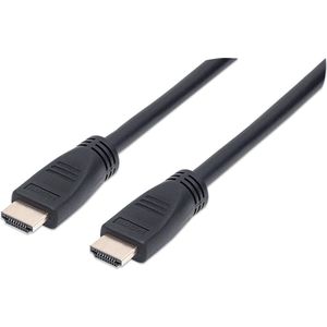 Manhattan 353960 HDMI-kabel HDMI Aansluitkabel HDMI-A-stekker, HDMI-A-stekker 7.50 m Zwart UL gecertificeerd, Ultra HD-