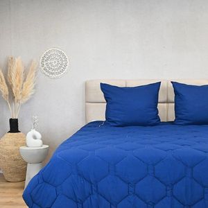 HappyBed All year dekbed enkel 140x200 - Eenpersoonsdekbed - Wasbaar dekbed zonder overtrek - Bedrukt dekbed zonder hoes - Hoesloos Dekbed met Print - Microvezel - Navy