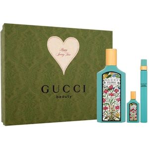 Gucci Flora Gorgeous Jasmine Giftset - 100 ml eau de parfum spray + 10 ml eau de parfum tasspray + 5 ml eau de parfum tasspray - cadeauset voor dames