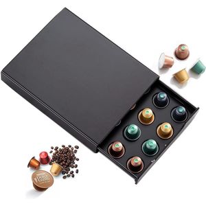 Capsulehouder Dolce Gusto 20 capsules koffiecapsules opbergen Nespresso Originalline metalen koffiecapsuledispenser K Cup antislip voeten zwart capsulehouder nespresso
