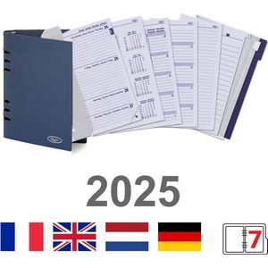 Kalpa 6406-25 A5 6 Ring Agenda Inleg 1 Week per 2 Paginas NL FR DE NL + opbergmap 2025