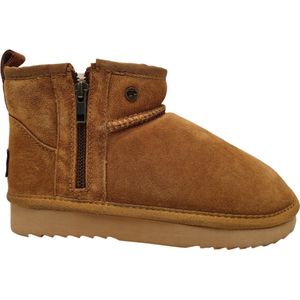 Warmbat Durack Wom Suede Boot Zip Cogn Dames Pantoffels - Cognac - 40