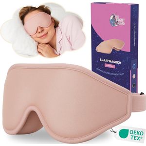 The Night Guard® Luxe Comfort - Slaapmasker - 3D Ergonomisch - 100% Verduisterend - Traag schuim - Roze