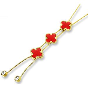 Montebello Ketting Hainan Red - 316L Staal - Bloem - ∅13mm - 60+5cm
