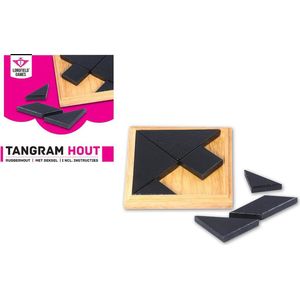Longfield Games Tangram houten bordspel in doosje 13x13cm