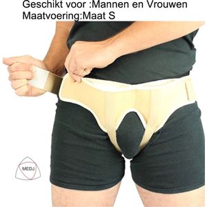 -Dubbelzijdige Liesbreukband - Maat S- Universeel - Beige