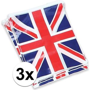 3x Engelse vlaggenlijn / slingers 7 meter