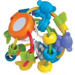 Playgro Speel en leerbal - Grijp- en Bijtspeelgoed - Klikklak geluiden - Spiegeltje - Kralen - Cilinder met rattelende ballen
