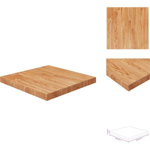 vidaXL Tafelblad - Tafel - Houten Tafelblad - Tafels - Tafelblad vierkant 50x50x4cm massief eikenhout lichtbruin