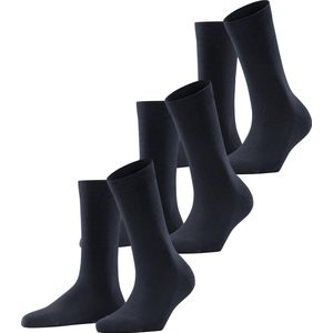 FALKE Family 3-Pack duurzaam katoen multipack sokken dames blauw - Maat 35-38