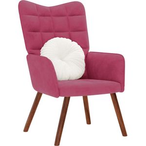 vidaXL Relaxstoel Fluweel - Wijnrood