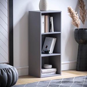Oxford 3-laags grijze houten boekenkast
