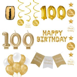100 jaar Verjaardag Versiering pakket Gold