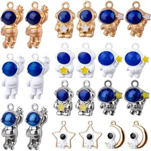 Astronaut Maan Ster Oorbellen - Set van 11 paren met oliedruppel-legering planeet hangers