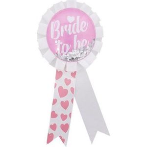 Vrijgezellenfeest button - Bride to be - Bruiloft - Rozet - Roze