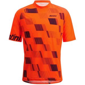 Santini Fibra T-shirt Met Korte Mouwen Oranje M Man