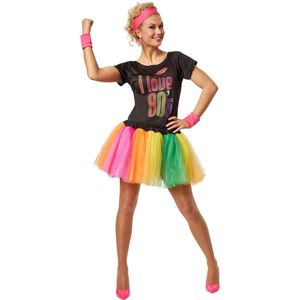 dressforfun - Vrouwenkostuum popsterretje uit de jaren 80 M - verkleedkleding kostuum halloween verkleden feestkleding carnavalskleding carnaval feestkledij partykleding - 301673