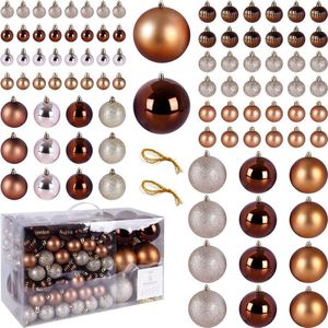 Kerstballen Set Amber Onbreekbaar 94 stuks - Kerstdecoratie