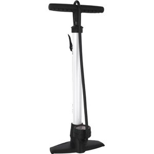 XLC PU-S04 Delta Fietspomp - Staal/PVC - Vloerpomp met Manometer - Wit