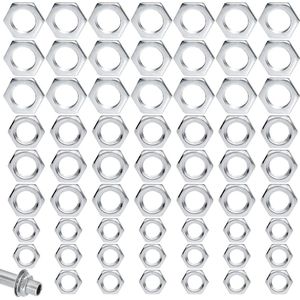 Zeskantmoer fijne schroefdraad M8 M10 M12 plat verzinkt - badkamer keuken meubels lampen (zilver)