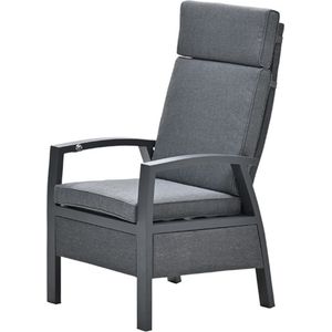 Garden Impressions Bonaire verstelbare fauteuil - carbon black - antraciet texfiber - mystic grey