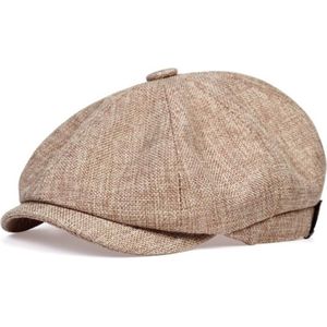 Flat Caps Heren - Heren Pet - Baret Heren - Heren Kleding - Tommy Shelby - Cadeau Man - Beige - One Size