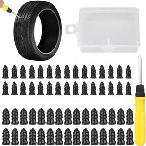 Bandenreparatieset rubberen spijkers zelfbedieningsautoreparatieschroeven - 60-delige set voor motorfiets auto fiets Bandreparatieset auto