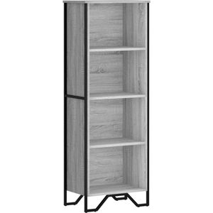 vidaXL - Boekenkast - 50x31x137,5 - cm - bewerkt - hout - grijs - sonoma - eikenkleur