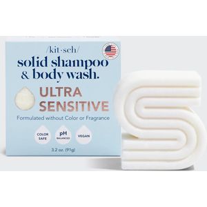 Kitsch | Shampoo/body bar | Ultra Gevoeligheid | Geurvrij | 5 Ingrediënten | 91GR | Kappers Kwaliteit
