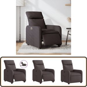 vidaXL Fauteuil - Verstelbaar Elektrisch - Donkerbruin Elektrisch Verstelbare Fauteuil - Elektrisch Verstelbare Fauteuils - Relaxfauteuil - Draaifauteuil