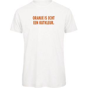 EK Kleding t-shirt wit M - Oranje is echt een kutkleur - soBAD. | Oranje shirt dames | Oranje shirt heren | Oranje | EK 2024 | Voetbal | Nederland | Unisex