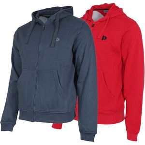 2 Pack Donnay sweater met capuchon - Sporttrui - Heren - Maat S - Navy&Berry red (294)