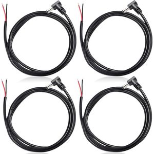 4-pack 1 meter DC verlengkabel connector 55 mm x 21 mm 12 V aansluitkabel voor bewakingscamera's ledstrips CCTV IP-camera zwart