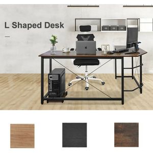L-vormig Bureau - Game Bureau - Laptoptafel - Desk - Hoekbureau - 190cm x 120cm x 75cm - Gaming Bureau - Geschikt voor Gaming, Werk & Studie - Tiger Wood