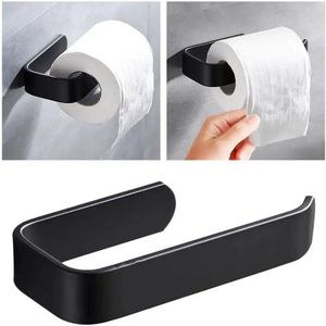 Luxe WC rolhouder zwart – Toiletrolhouder Zwart - Mat Zwart – Badkamer Accessoires - Inclusief Montageset
