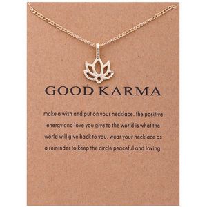 Bixorp Luck Dames Ketting met Gouden Lotus Bloem - ""Good Karma"" - 45/50cm - Cadeau voor Vrouw - Goudkleurig