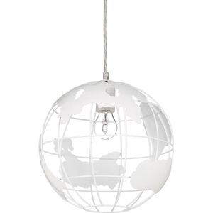 Relaxdays hanglamp wereldbol - eetkamer lamp - plafondlamp - hangende lamp - wit