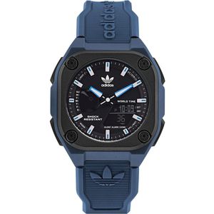 Adidas Street City Tech One AOST22545 Horloge - Rubber - Blauw - Ø 45 mm