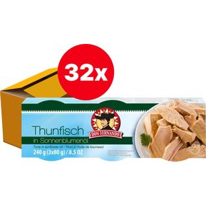 Tonijn in zonnebloemolie 240g (3x80g) - Doos 32 stuks