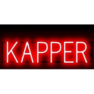 KAPPER - Reclamebord Neon LED bord verlichting - SpellBrite - 60,3 x 16 cm rood - 6 Dimstanden - 8 Lichtanimaties