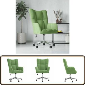 vidaXL Relaxstoel Fluweel Lichtgroen Verstelbaar Relaxstoel - Fauteuils - Lounge Stoel - Design Fauteuil - Ergonomische Stoel