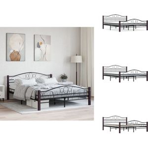 vidaXL Bedframe - Bedframes - Tweepersoonsbed - Tweepersoonsbedden - Bedframe metaal zwart 160x200 cm