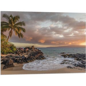 WallClassics - Vlag - Tropisch Strand - 80x60 cm Foto op Polyester Vlag