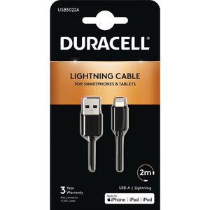 Duracell - USB 2.0 A Male naar Apple Lightning - 2 m
