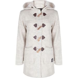 Gebreid Wollen Dames Vest van Schapenwol met Polyester Fleece voering en afneembare capuchon - SHAKALOHA - W Cody Beige L