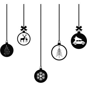 KLEINE FRUM - kerstballen - statische raamsticker - WIT - diy - kerst decoratie - feestdagen