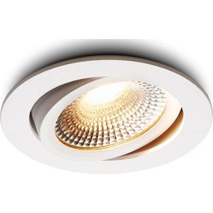 Ledisons LED-inbouwspot Vivaro wit 5W dimbaar - Ø75 mm - 5 jaar garantie - 2200K (flame-wit) - 450 lumen - 5 Watt - IP54