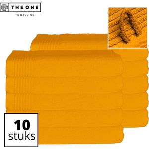 The One Towelling Classic Handdoeken - 70 x 140 cm - 10 Stuks - Voordeelverpakking - Hoge vochtopname - 100% Gekamd katoen - Okergeel