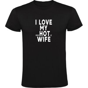 I love my psycHOTic wife Heren t-shirt | vrouw | relatie | bruiloft | valentijnsdag | vaderdag | Zwart