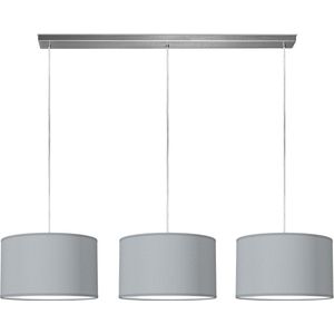 Home Sweet Home hanglamp Bling - verlichtingspendel Beam inclusief 3 lampenkappen - lampenkap 35/35/21cm - pendel lengte 100 cm - geschikt voor E27 LED lamp - lichtgrijs